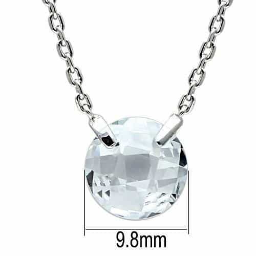 3W074 - Rhodium Brass Necklace With Aaa Grade Cz In Clear - 16"