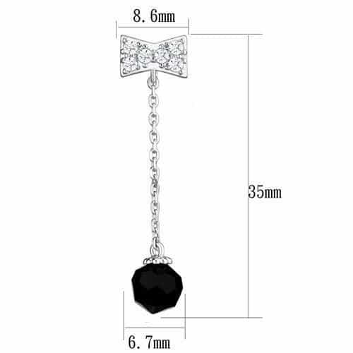 Rhodium Brass Earrings With Aaa Grade Cz In Clear