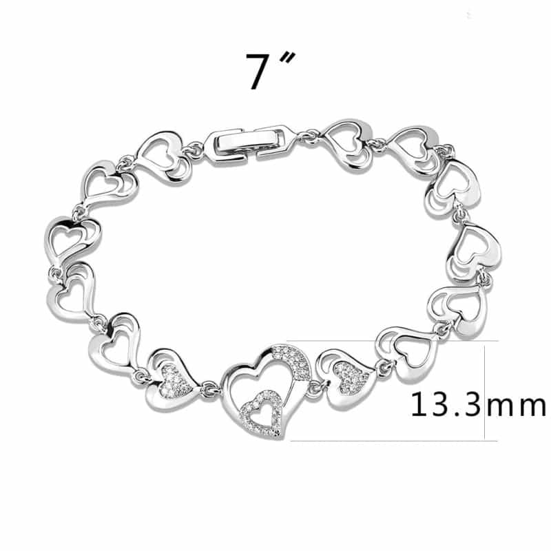 3W1634 - Rhodium Brass Bracelet With Aaa Grade Cz In Clear - 7"