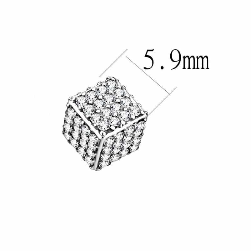 High Polished (No Plating) Stainless Steel Earrings With Aaa Grade Cz In Clear