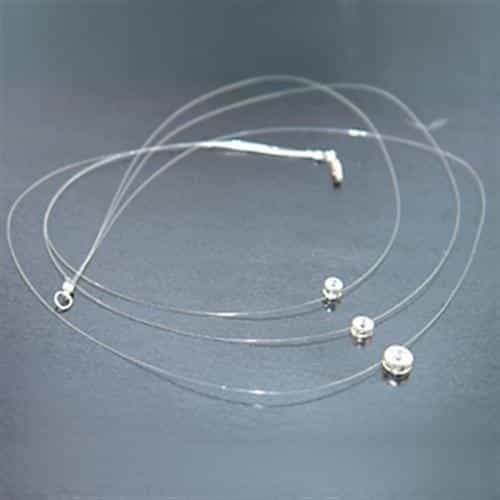 Los002 - Silver 925 Sterling Silver Necklace With Aaa Grade Cz In Clear - 16"