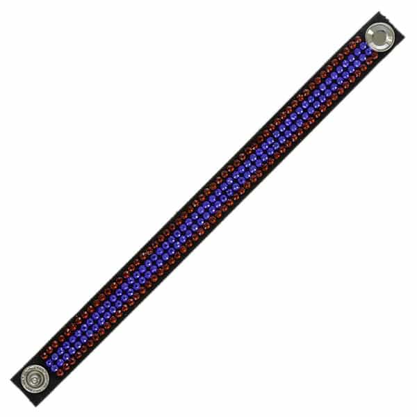 4 Row Bracelet With Snap Light Siam/Sapphire