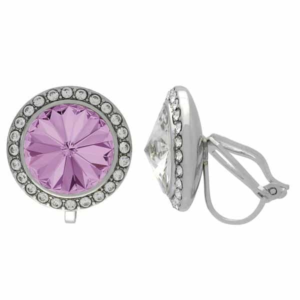 Crystalized With Dreamtime Crystal Clip-On Earrings For Dance Amethyst/Crystal 11Mm - Pair