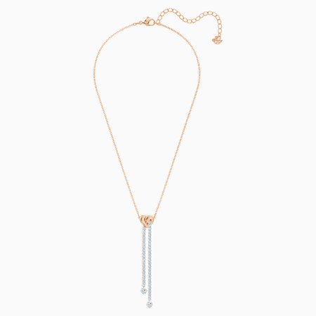 Swarovski Collections Lifelong Heart Y Necklace, White, Mixed Metal Finish