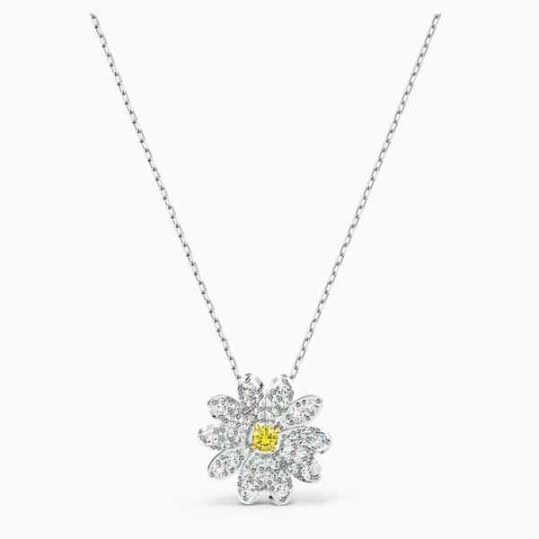 Swarovski Collections Eternal Flower Pendant, Yellow, Mixed Metal Finish