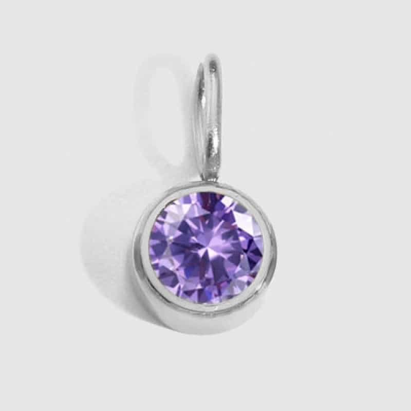 316 Stainless Steel Birthstone Charms Silver Tone Round January Red Rhinestone 8Mm Dia., 1 Piece