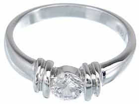 925 Sterling Silver Platinum Finish Brilliant Fashion Ring - Size 5