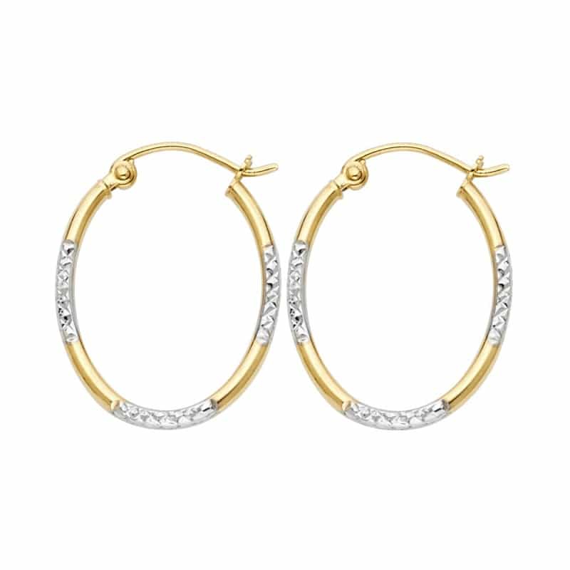 14K Gold 1.5Mm Diamond Cut Tube Hoops
