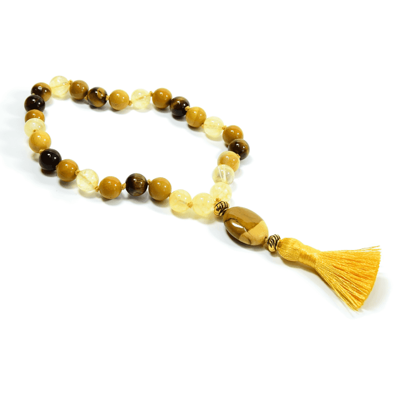 Solar Plexus Meditation Mala | Citrine & Tiger Eye