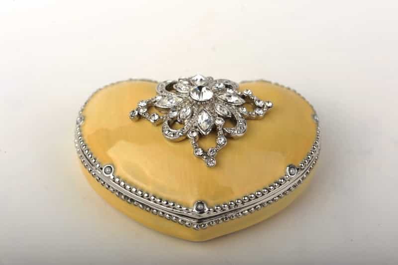 Yellow Heart Jewelry Keepsake Box