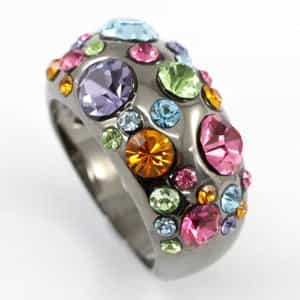 Multi-Color Fashion Ring Use Swarovski Crystal