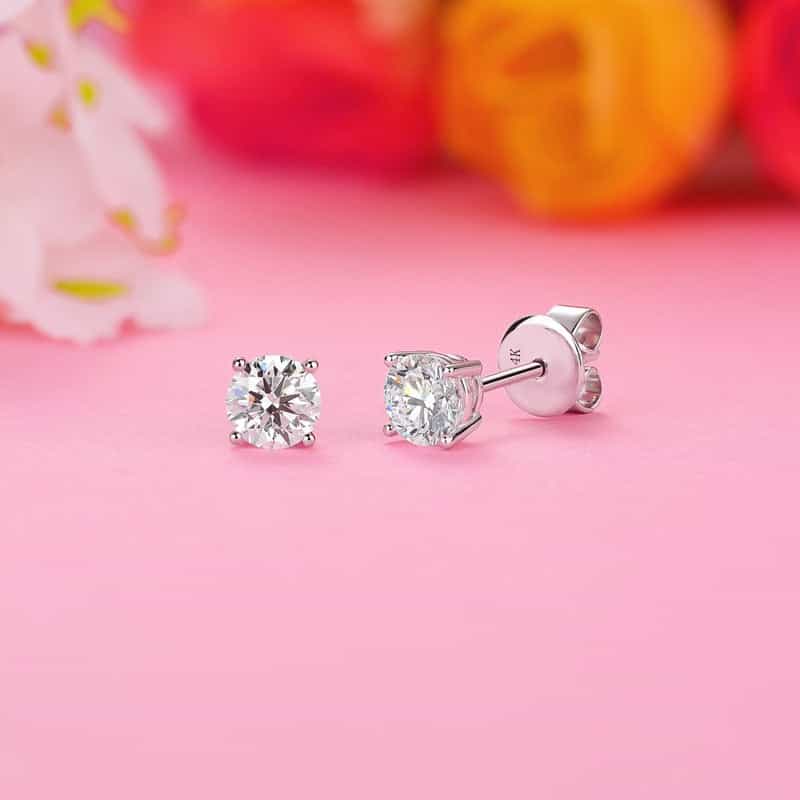 0.5 Carat Lab Grown Diamond Earrings (Total 1 Carat) White Gold _2