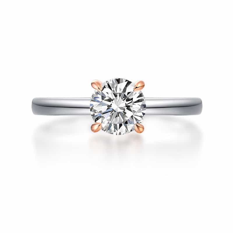1 Carat Lab Grown Diamond Ring White Gold Rose Gold
