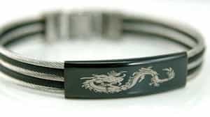 Hip Hop Black Dragon Stainless Steel Mens Bangle