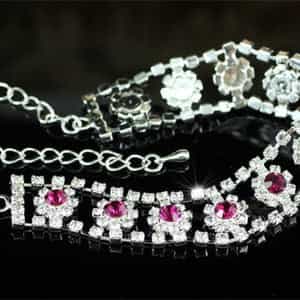 Bridal Purple Flower Crystal Bracelet