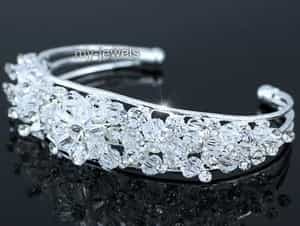 Bridal Pageant Handmade Cuff Bangle Use Austrian Crystal