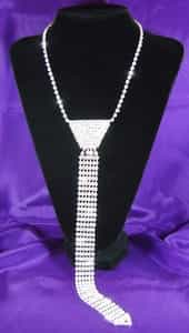 Drag Queen Crystal Rhinestone Necktie Necklace
