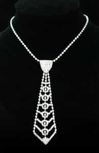 Bridal Prom Crystal Rhinestone Necktie Necklace