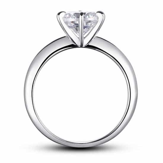 6 Claws Simulated Diamond Engagement Ring 925 Sterling Silver Classic Xfr8002