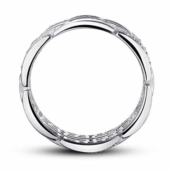 Simulated Diamond 925 Sterling Silver 1 Cm Band Wedding Anniversary Ring Xfr8005