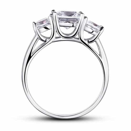 1.5 Carat 3-Stones Simulated Diamond 925 Sterling Silver Wedding Anniversary Ring Xfr8008