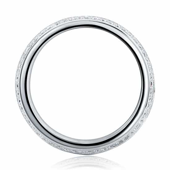 Simulated Diamond Solid Sterling 925 Silver Wedding Band Ring Xfr8040