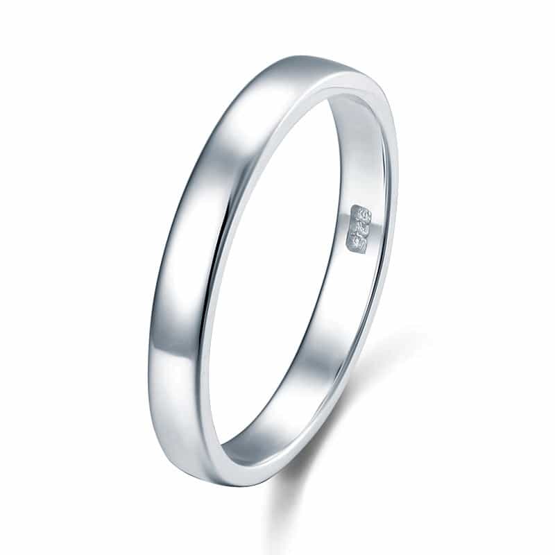 Classic Plain Solid Sterling 925 Silver Wedding Band Ring Xfr8041