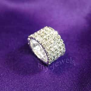 5 Row Stretch Bridal Wedding Fashion Rhinestone Ring