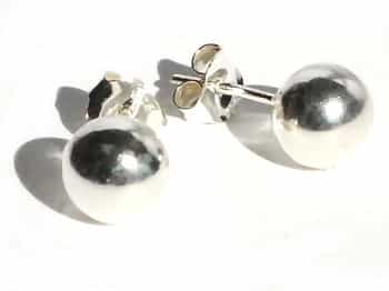 Sterling Silver 8Mm Ball Stud Earrings