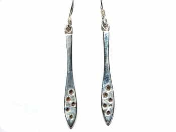 New Pair Of Sterling Silver Paddle Drop Dangle Earrings