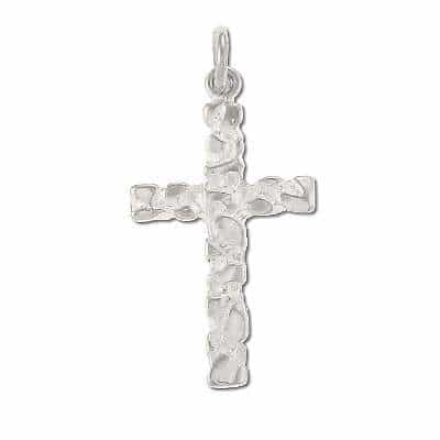 Sterling Silver Nugget Cross Pendant