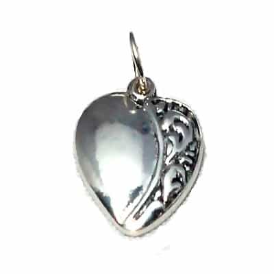 Sterling Silver Oxidized Heart Pendant