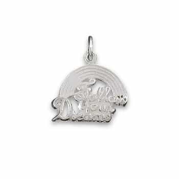 Sterling Silver Follow Your Dreams Rainbow Word Charm