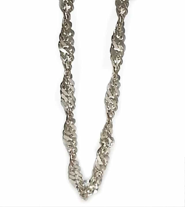 Sterling Silver 20 Inch 4 Mm Twisted Curb Neck Chain