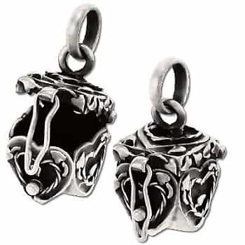 Sterling Silver Oxidized Vine Heart Prayer Box Pendant