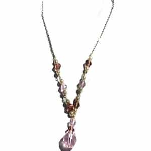 Sterling Silver Austrian Crystal And Pearl Chain Necklace
