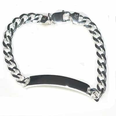 Sterling Silver Italian 8 Inch Id Bracelet 6.5Mm Wide