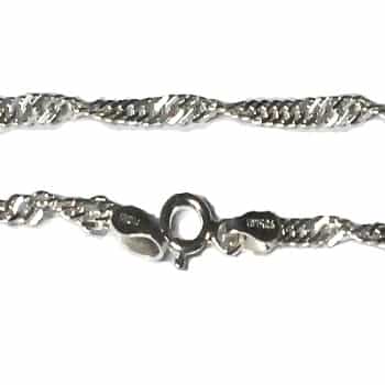 Sterling Silver 7 Inch 2.5Mm Twisted Chain Bracelet