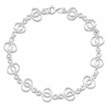 Sterling Silver 925 7 1/2 Inch Spiral Link Bracelet