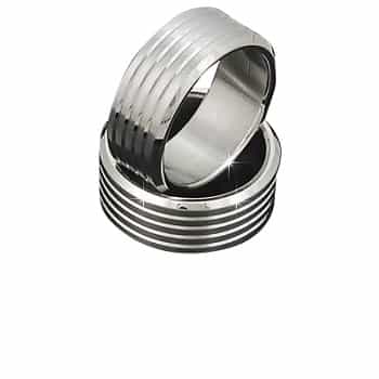 Men's 316L Stainless Steel 5 Textured Lines 8 Mm Band Ring