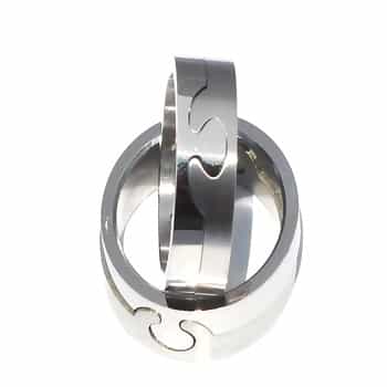 Men's 316L Stainless Steel Interlocking Jigsaw Puzzle 8 Mm Band Ring