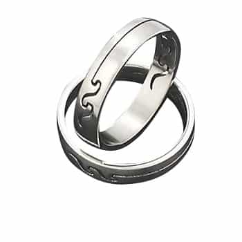 Men's 316L Stainless Steel Cutout Squiggle 5 Mm Band Ring