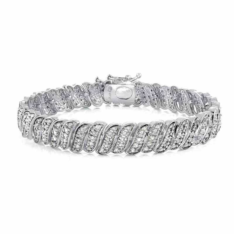 1Ct Diamond Wave Link Tennis Bracelet