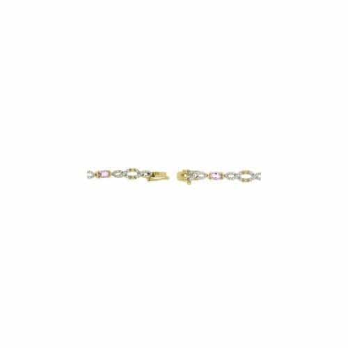 18K Over Sterling Silver Multi Gemstone & Diamond Accent Infinity Bracelet