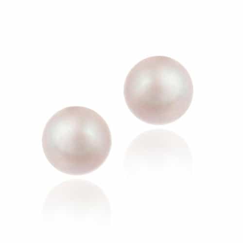 Sterling Silver Pink Freshwater Cultured Pearl 10-10.5Mm Stud Earrings