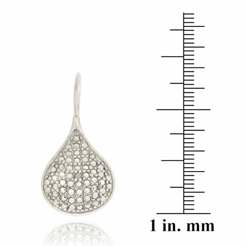Sterling Silver Diamond Accent Teardrop Drop Earrings
