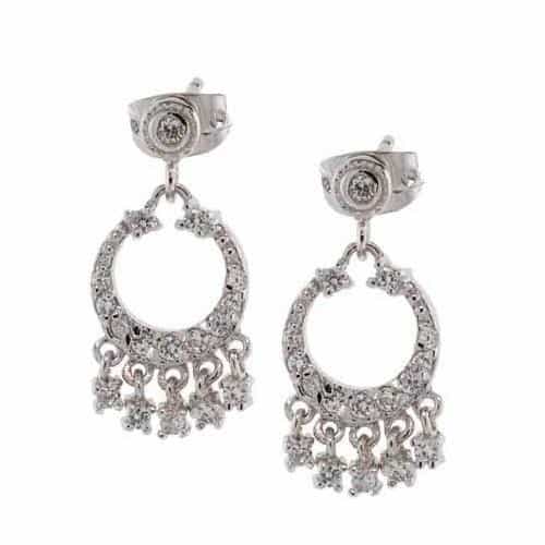 Sterling Silver Cz Mini Chandelier Earrings