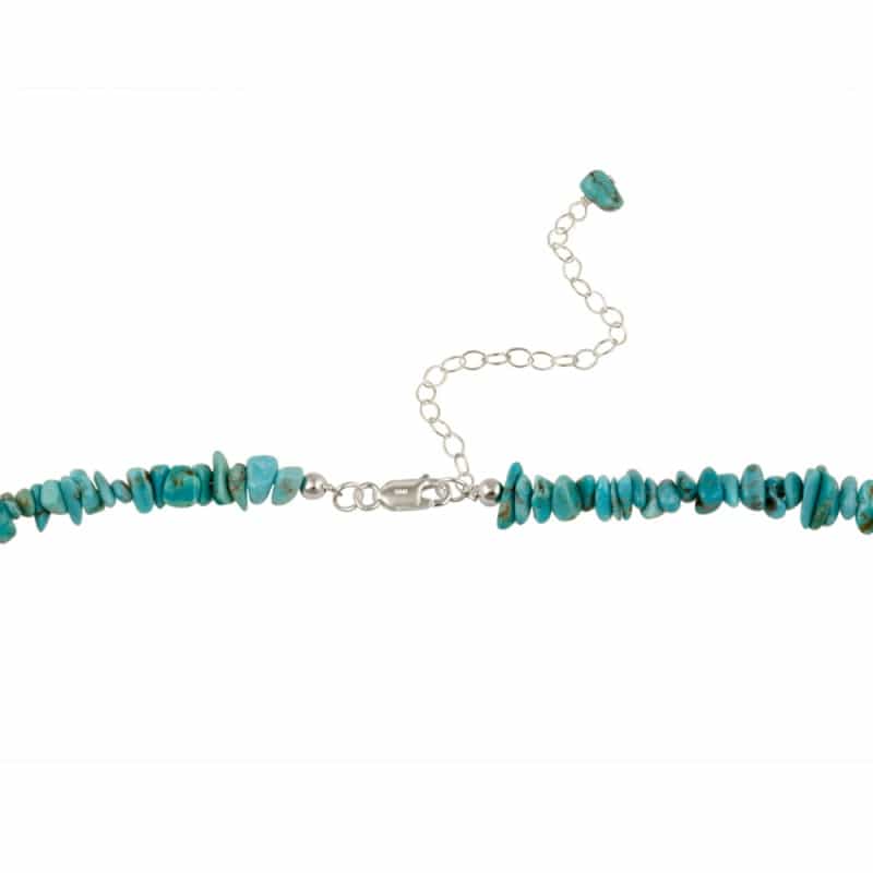 Denim Lapis, Created Turquoise Chips & Nuggets Fashion Necklace W/ Sterling Silver Beadsn Necklace W/ Sterling Silver Beads