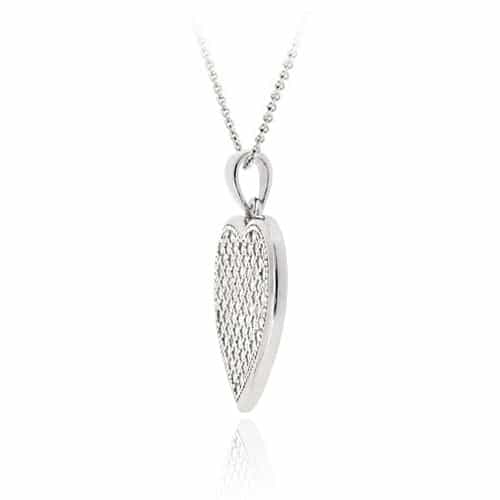 Sterling Silver Cz Micro Pave Heart Pendant