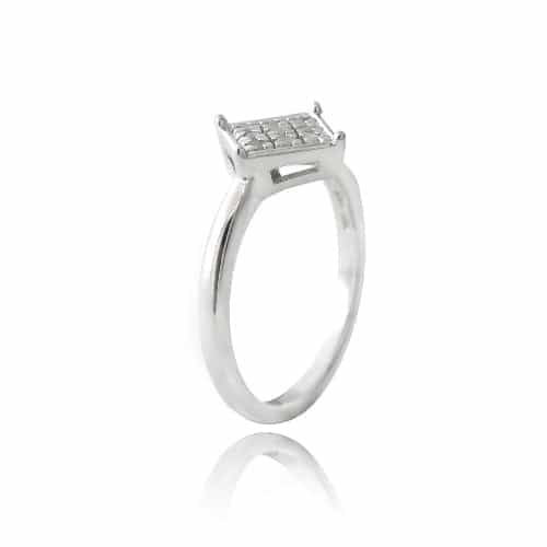 Sterling Silver 1/ Ct Diamond Diamond-Shape Promise Ring